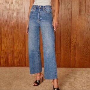 Aritzia Denim Forum The Farrah High Rise Wide Leg Blue